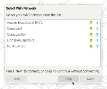 Image showing the Raspberry Pi Set Wi-Fi screen