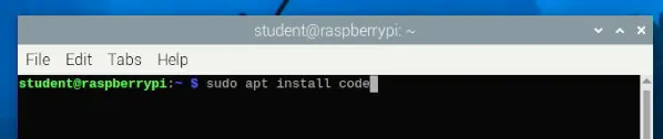 Image showing Visual Studio installation command