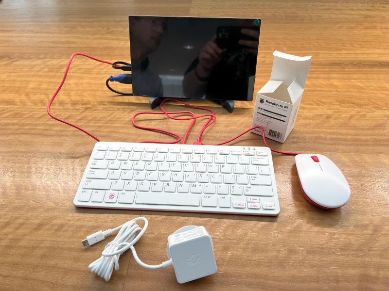 Image showing the the Pi and power Supply