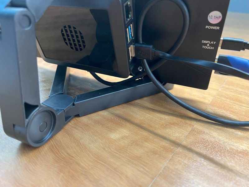 Image showing the side of the stand right with the VESA mount just inside of the stand