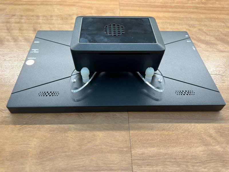 Image showing the VESA mount installed on the case wide shot