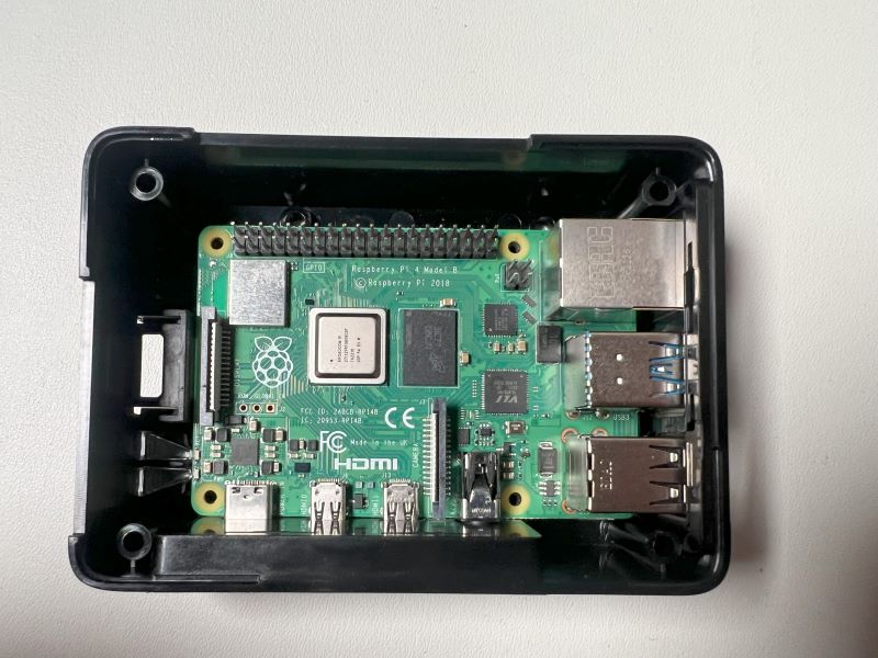 Top Down Image showing the Pi without the screws installed