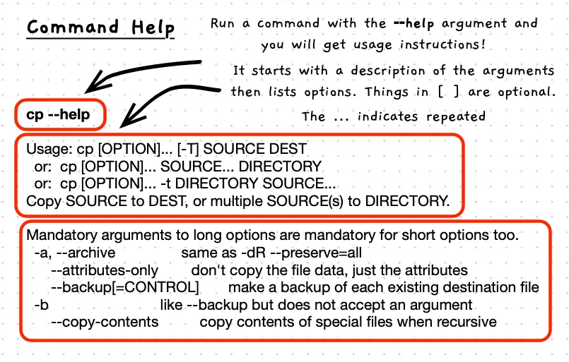 Example of cp --help