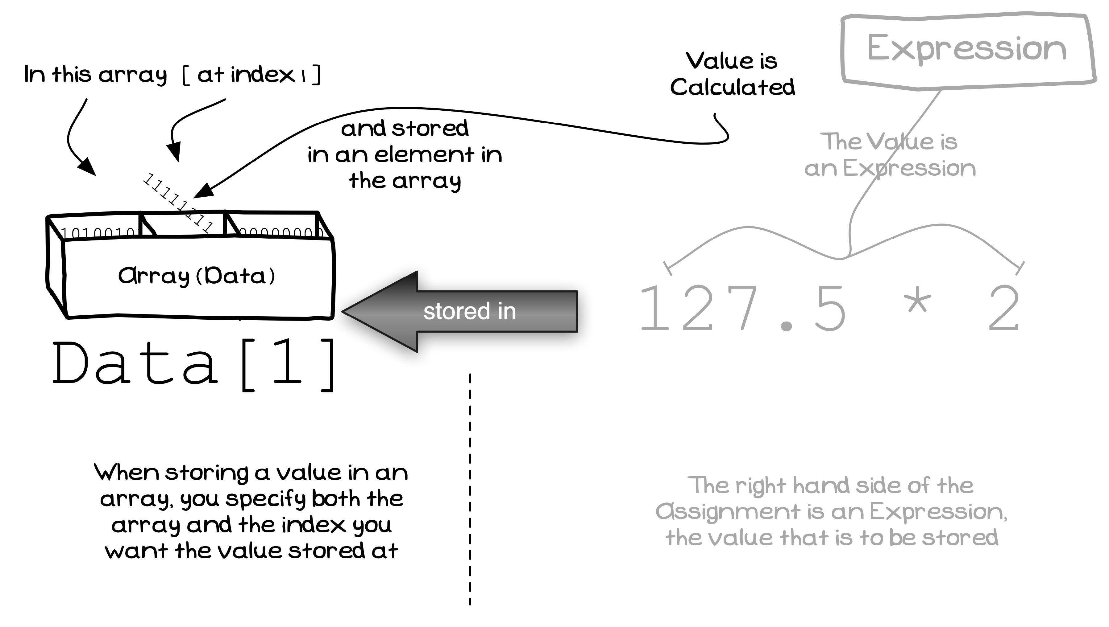 Assigning a value to an element of the array