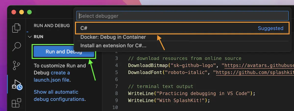 A window showing the vscode debugger steps