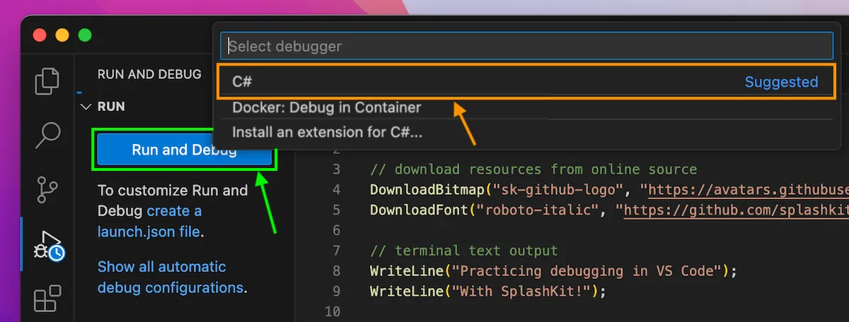 A window showing the vscode debugger steps