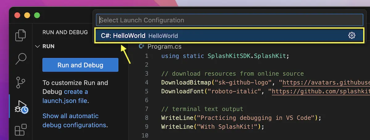 A window showing the vscode debugger steps