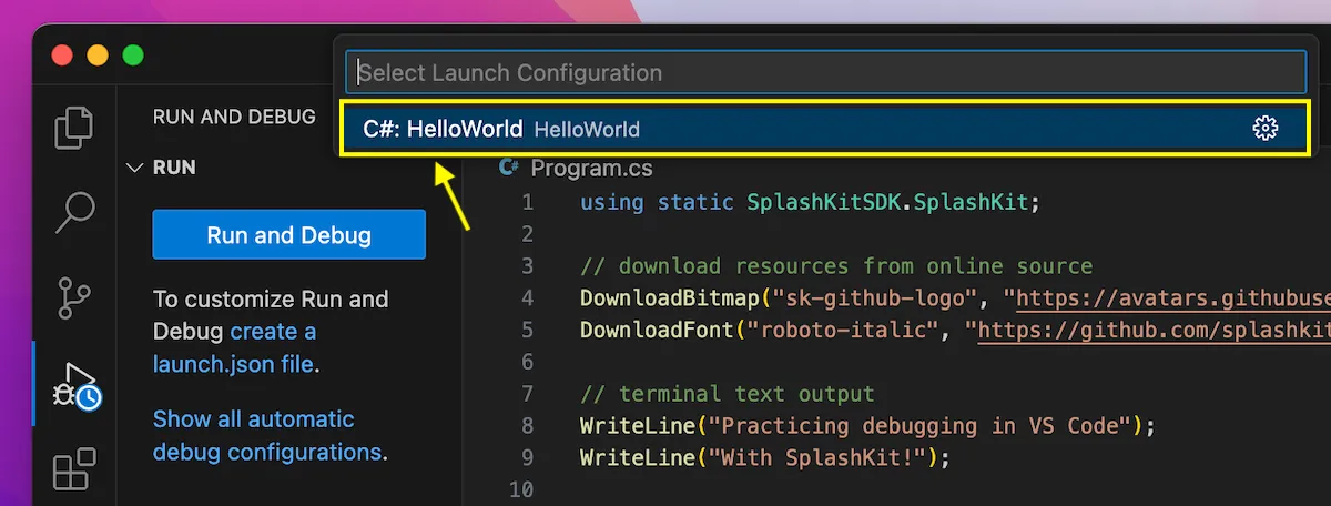 A window showing the vscode debugger steps