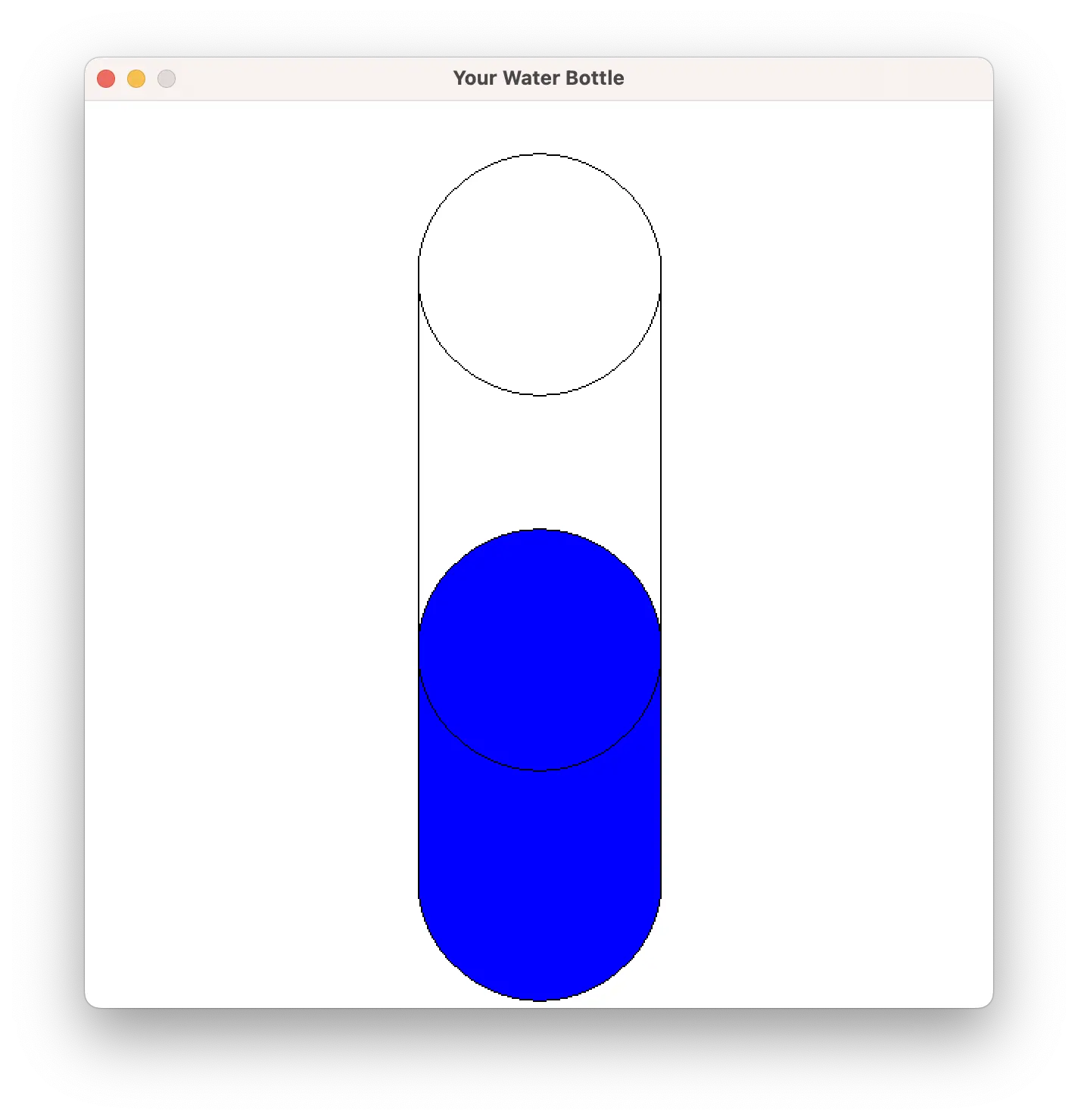 The water bottle filled to 37% of its capacity.