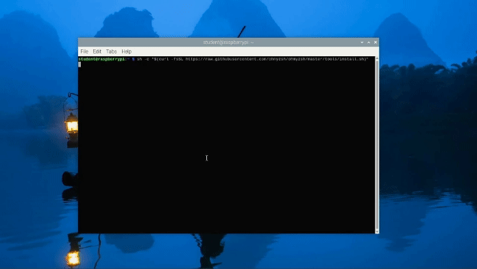 gif showing the installation of oh=my=zsh